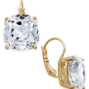 Kate Spade Crystal Square Leverback Earrings
